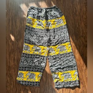 Yellow elephant lounge pants